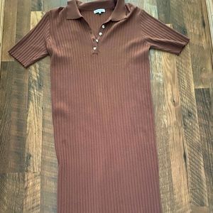 Brown Knitted Bodycon Dress